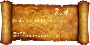 Krósz Attila névjegykártya